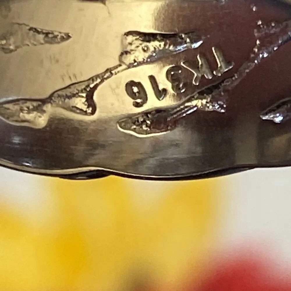 Men’s Stainless Steel Ring Size 10 Silver Tone Braided Chain Design Band